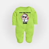 Little Star’s First Eid Stylish Lamb Personalized Baby Full Body Suit - LIME GREEN - New Born (Chest 7.5")
