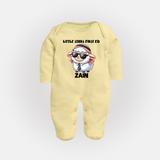 Little Star’s First Eid Stylish Lamb Personalized Baby Full Body Suit - PASTEL YELLOW - New Born (Chest 7.5")