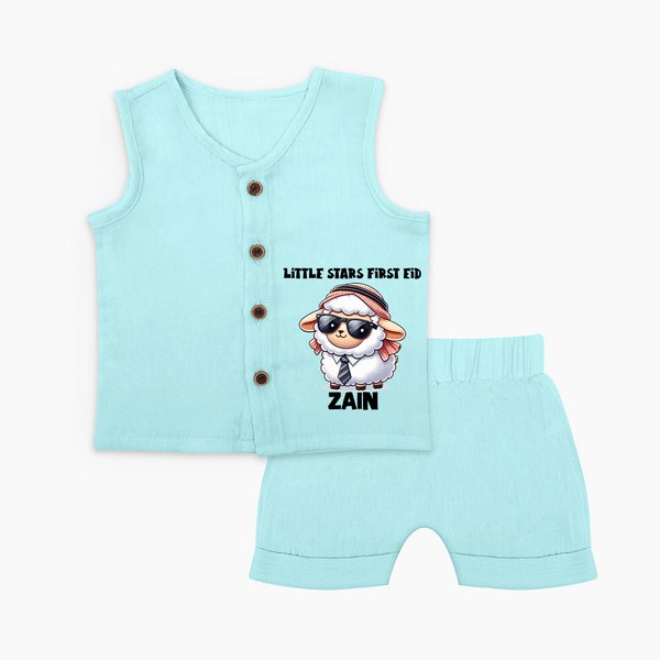 Little Star’s First Eid Stylish Lamb Personalized Baby jabla - BABY BLUE - 0 - 3 Months Old (Chest 9.8")