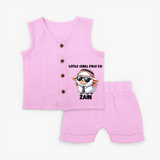 Little Star’s First Eid Stylish Lamb Personalized Baby jabla - BABY PINK - 0 - 3 Months Old (Chest 9.8")