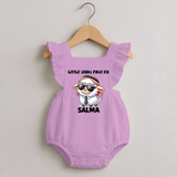 Little Star’s First Eid Stylish Lamb Personalized Baby Romper Frock - BABY PINK - 0 - 3 Months Old (Chest 19")