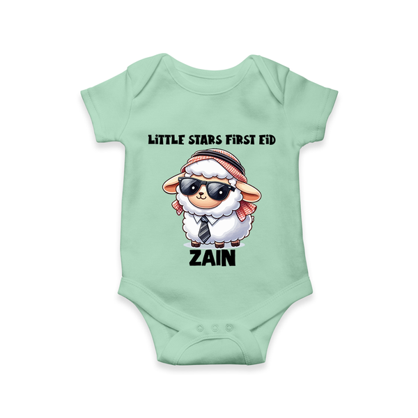 Little Star’s First Eid Stylish Lamb Personalized Baby Romper - MINT GREEN - New Born (Chest 14")