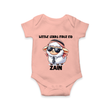 Little Star’s First Eid Stylish Lamb Personalized Baby Romper - PEACH - New Born (Chest 14")