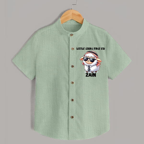 Little Star’s First Eid Stylish Lamb Personalized Baby Shirt - MINT GREEN - 0 - 6 Months Old (Chest 23")