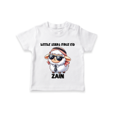 Little Star’s First Eid Stylish Lamb Personalized Baby Tshirt - WHITE - 0-5 Months Old (Chest 17")