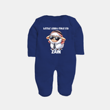 Little Star’s First Eid Stylish Lamb Personalized Baby Full Body Suit - NAVY BLUE - New Born (Chest 7.5")