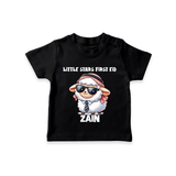 Little Star’s First Eid Stylish Lamb Personalized Baby Tshirt - BLACK - 0-5 Months Old (Chest 17")