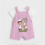 My First Eid Al Adha Boy & Goat Personalized Baby dungaree - BABY PINK - 0 - 5 Months Old (Chest 18")