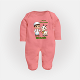 My First Eid Al Adha Boy & Goat Personalized Baby Full Body Suit - PEACH - New Born (Chest 7.5")