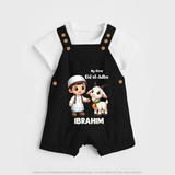 My First Eid Al Adha Boy & Goat Personalized Baby dungaree - BLACK - 0 - 5 Months Old (Chest 18")