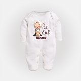 My First Eid with Mom & Baby Lamb Personalized Baby Full Body Suit - WHITE - New Born (Chest 7.5")
