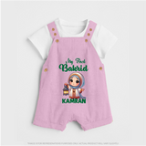 My First Bakrid Lantern Girl Personalized Baby dungaree - BABY PINK - 0 - 5 Months Old (Chest 18")