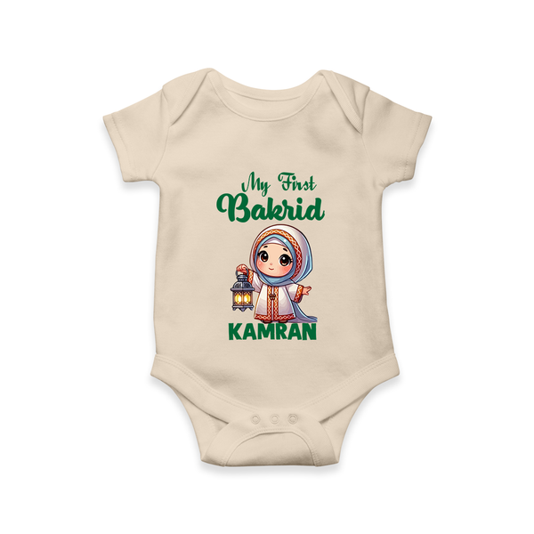 My First Bakrid Lantern Girl Personalized Baby Romper - IVORY - New Born (Chest 14")