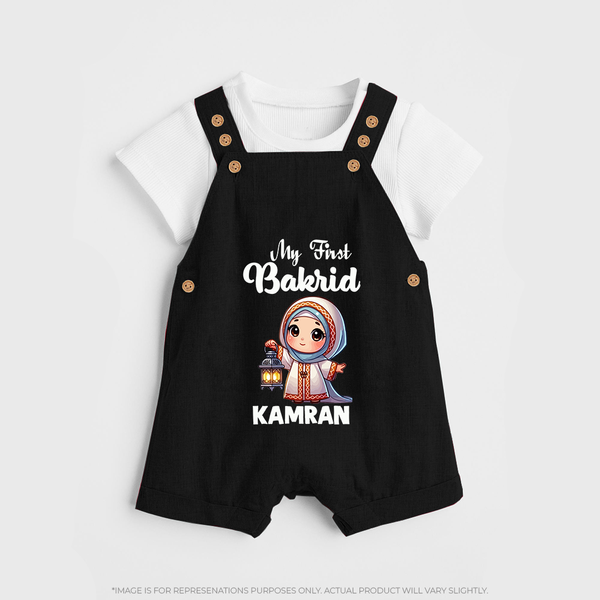 My First Bakrid Lantern Girl Personalized Baby dungaree - BLACK - 0 - 5 Months Old (Chest 18")