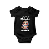 My First Bakrid Lantern Girl Personalized Baby Romper - BLACK - New Born (Chest 14")