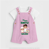 My First Bakrid Boy & Lamb Festive Personalized Baby dungaree - BABY PINK - 0 - 5 Months Old (Chest 18")