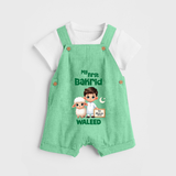 My First Bakrid Boy & Lamb Festive Personalized Baby dungaree - GREEN - 0 - 5 Months Old (Chest 18")