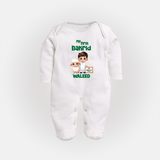 My First Bakrid Boy & Lamb Festive Personalized Baby Full Body Suit - WHITE - New Born (Chest 7.5")