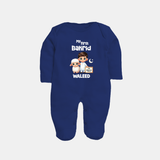 My First Bakrid Boy & Lamb Festive Personalized Baby Full Body Suit - NAVY BLUE - New Born (Chest 7.5")