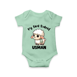 My First Bakrid Cute Lamb Illustration Personalized Baby Romper - MINT GREEN - New Born (Chest 14")