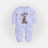 My First Bakrid Boy with Goat Celebration Personalized Baby Full Body Suit - BABY BLUE - New Born (Chest 7.5")