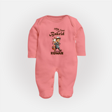 My First Bakrid Boy with Goat Celebration Personalized Baby Full Body Suit - PEACH - New Born (Chest 7.5")