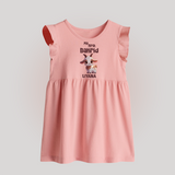My First Bakrid Cute Goat Illustration Personalized Baby Baby Frock - BABY PINK - 0 - 3 Months Old (Chest 17")