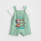 My First Eid with Ammi & Abbu Prayer Theme Personalized Baby dungaree - MINT GREEN - 0 - 5 Months Old (Chest 18")