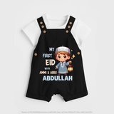 My First Eid with Ammi & Abbu Lantern Boy Personalized Baby dungaree - BLACK - 0 - 5 Months Old (Chest 18")