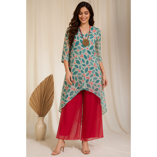 High-Low Georgette Coord