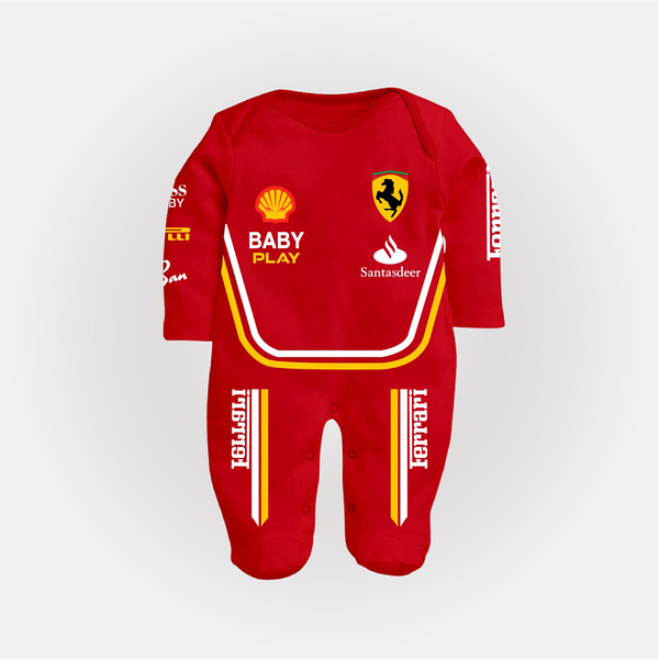 Mini Ferrari Driver Sleepsuit – Custom Name Baby Racing Outfit
