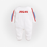 Personalized Herbie Baby Racer Sleepsuit – Classic White Stripe Edition