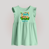 1 Month Baby Baby Frock | Custom Name Baby Frock | Soft Cotton - MINT GREEN - 0 - 3 Months Old (Chest 17")