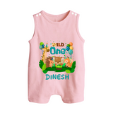 1 Month Baby Romper Suit/ Sleeveless Romper | Custom Name Romper Suit/ Sleeveless Romper | Soft Cotton - BABY PINK - 0 - 5 Months Old (Chest 18")