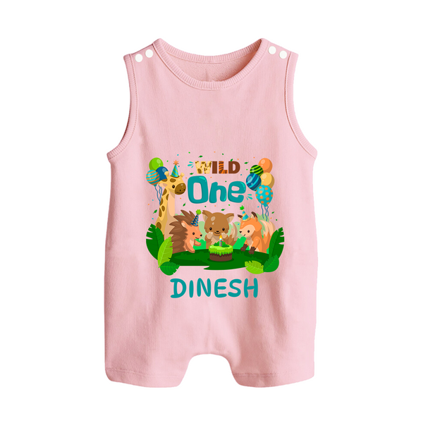 1 Month Baby Romper Suit/ Sleeveless Romper | Custom Name Romper Suit/ Sleeveless Romper | Soft Cotton - BABY PINK - 0 - 5 Months Old (Chest 18")