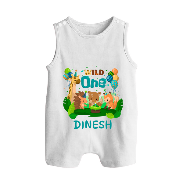 1 Month Baby Romper Suit/ Sleeveless Romper | Custom Name Romper Suit/ Sleeveless Romper | Soft Cotton - WHITE - 0 - 5 Months Old (Chest 18")