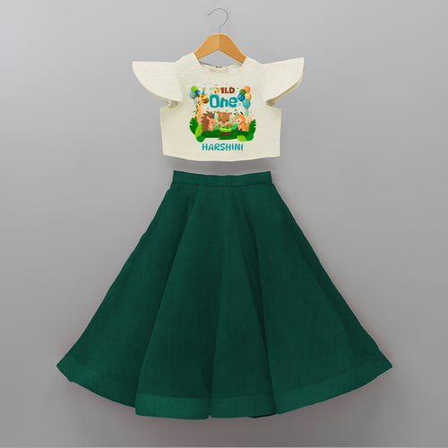 Celebrate The 1st Birthday With Wild Theme - Personalized Birthday Crop Top And Skirt With Customized Name