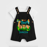 1 Month Baby Dungaree Set | Custom Name Dungaree Set | Soft Cotton - BLACK - 0 - 5 Months Old (Chest 18")