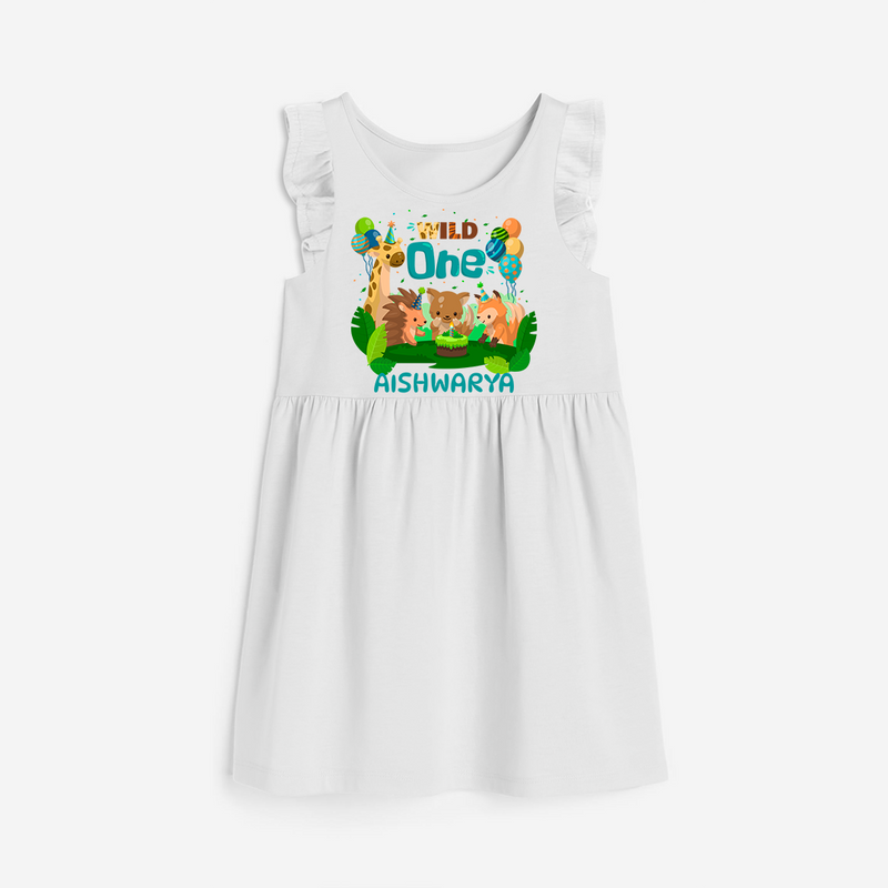 Celebrate The 1st Birthday "Wild One" with Personalized Frock - WHITE - 0 - 6 Months Old (Chest 18")