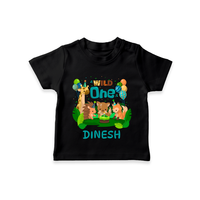 1 Month Baby T-Shirt | Custom Name T-Shirt | Soft Cotton - BLACK - 0-5 Months Old (Chest 17")