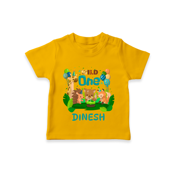 1 Month Baby T-Shirt | Custom Name T-Shirt | Soft Cotton - CHROME YELLOW - 0-5 Months Old (Chest 17")