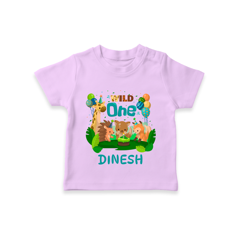1 Month Baby T-Shirt | Custom Name T-Shirt | Soft Cotton - LILAC - 0-5 Months Old (Chest 17")
