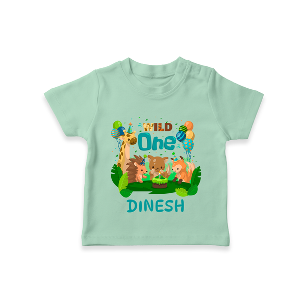 1 Month Baby T-Shirt | Custom Name T-Shirt | Soft Cotton - MINT GREEN - 0-5 Months Old (Chest 17")