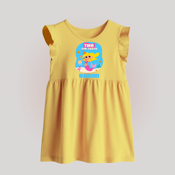 Newborn Baby Frock for 2 Month | Customizable Baby Frock | Ideal for Celebrations - PASTEL YELLOW - 0 - 3 Months Old (Chest 17")