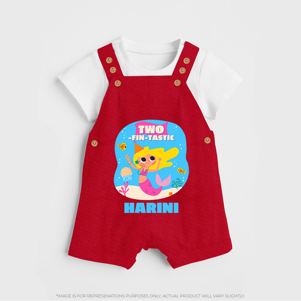Newborn Dungaree Set for 2 Month | Customizable Dungaree Set | Ideal for Celebrations - RED - 0 - 5 Months Old (Chest 18")