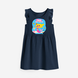 Celebrate The 2nd Birthday "Two-fin-tastic" with Personalized Frock - NAVY BLUE - 0 - 6 Months Old (Chest 18")