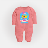 Newborn Full Sleeve Bodysuit/ Sleep Suit/ Jumpsuit for 2 Month | Customizable Full Sleeve Bodysuit/ Sleep Suit/ Jumpsuit | Ideal for Celebrations - PEACH - New Born (Chest 7.5")