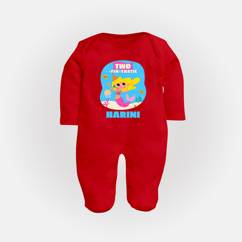 Newborn Full Sleeve Bodysuit/ Sleep Suit/ Jumpsuit for 2 Month | Customizable Full Sleeve Bodysuit/ Sleep Suit/ Jumpsuit | Ideal for Celebrations - RED - New Born (Chest 7.5")