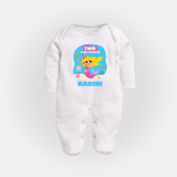 Newborn Full Sleeve Bodysuit/ Sleep Suit/ Jumpsuit for 2 Month | Customizable Full Sleeve Bodysuit/ Sleep Suit/ Jumpsuit | Ideal for Celebrations - WHITE - New Born (Chest 7.5")