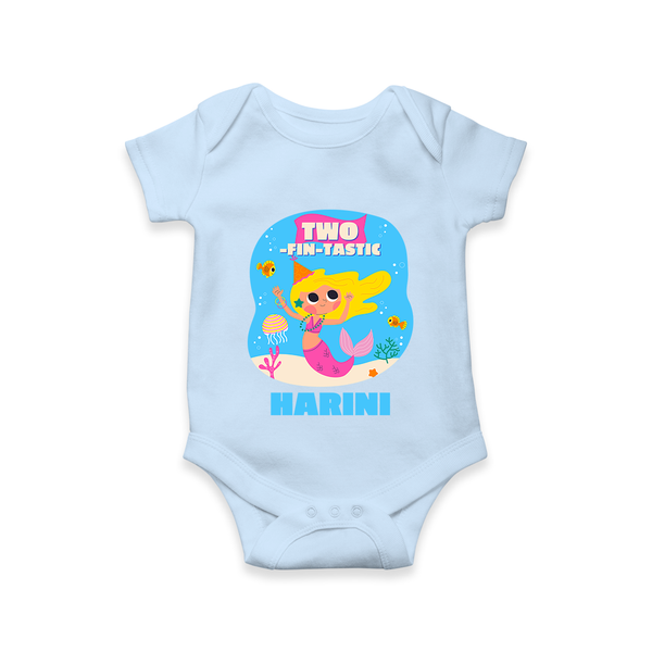 Newborn Romper/Onesie for 2 Month | Customizable Bodysuit | Ideal for Celebrations - BABY BLUE - New Born (Chest 14")